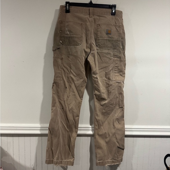 Carhartt distressed pants well worn 30 x 30 relaxed fit khaki color - Picture 6 of 6